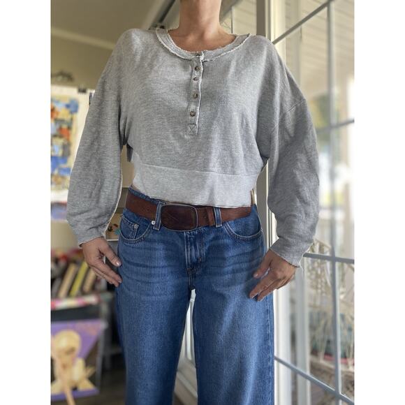 Lovers + Friends Oversized Henley Pullover Cotton XS - Picture 1 of 9